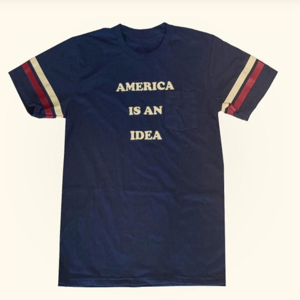 Aurora James - "America Is An Idea" -  Ringer T-Shirt - Unisex Size M